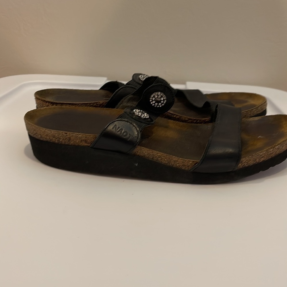 Naot Black Leather Marrisa Sandal Wedge - Picture 3 of 7